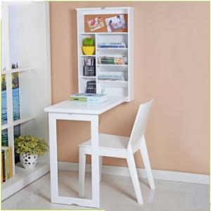 China Students Space Saving 49*15*82cm Wood Wall Mounted Computer Table wholesale