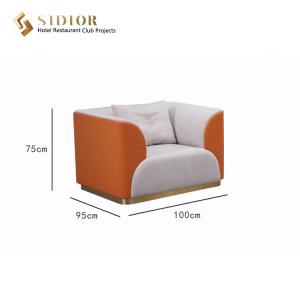 China Hotel Sofa, Lobby sofa, Leisure sofa, Villa Sofa, PU Leather Upholstery, High Density Foam, Stainless Steel Base wholesale