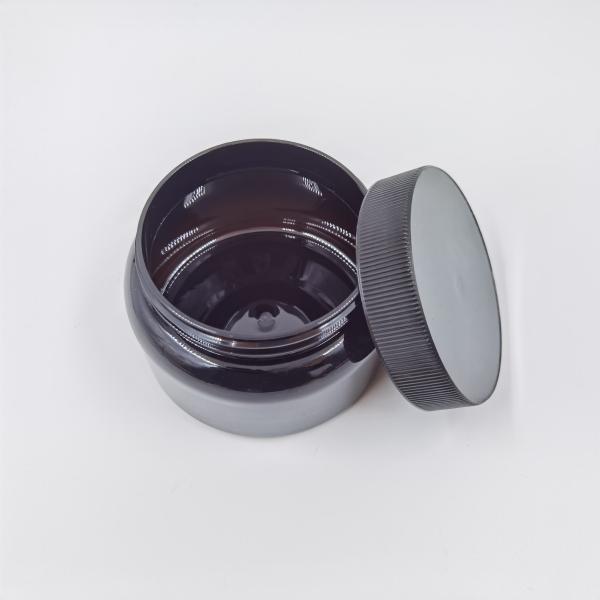 Black Round Single Wall PET Plastic Cosmetic Jars 500ml For Body Butter