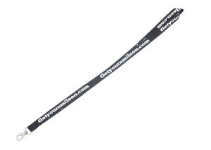 China Durable Black 470mm Length Custom Polyester Lanyards Black Color Highly Safety wholesale