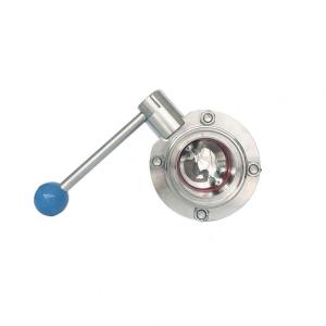 China 304 316L Sanitary Stainless Steel Threaded Butterfly Valve for Customized Support OEM wholesale