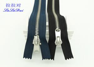 China Heavy Duty Antique Silver Metal Teeth Zipper 5# Black Tape For Clothes And Jeans wholesale