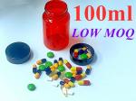 Candy Chewing Vitamin Bottles Red Reusable Empty Prescription Pill Bottles