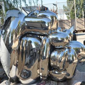 China 3M High Mirror Polished Stainless Steel Falling Stone Artwork wholesale