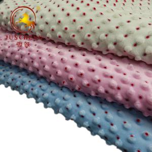 China customized made printed minky dot fabric with competitive price wholesale