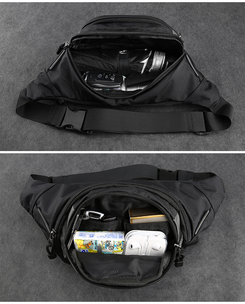 Red Yellow Women Designer Waterproof Waist Bag Solid Color Multi Storey