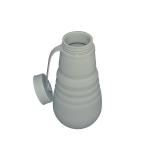 Grey Silicone Collapsible Drinking Bottle Outdoor Sports Folding 500ml Water