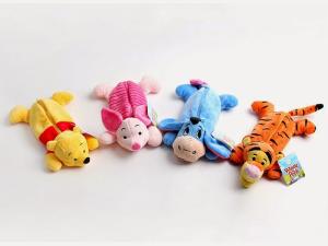 China Disney Cartoon Plush Pencil Pouch , Animal Zipper Pencil Pouch wholesale