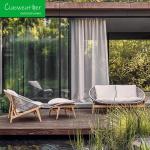 Outdoor Teak Wood Rope Sectional Couch Sofa Set For Garden For Outdoor Furniture