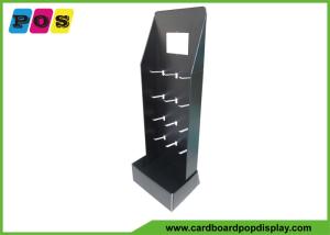 China Black Printing Cardboard Floor Promotion Sales Display Stand With Plastic Pegs HD064 wholesale