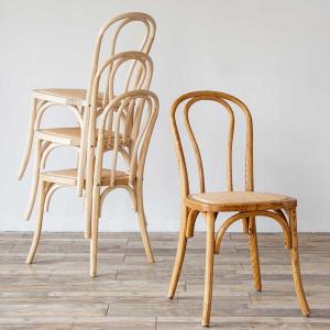 China Stackable Nordic Dining Chair Solid Wood Balcony Rattan Dining Chair wholesale