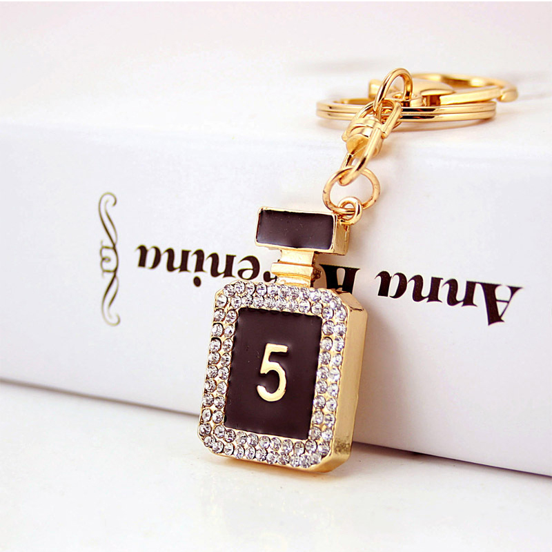 Silkscreen Key Chain Ornaments , OEM 5cm Perfume Bottle Keyring