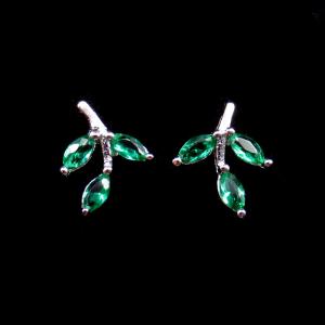 China Blue Silver Cubic Zirconia Earrings With Pure 925 Silver Material wholesale