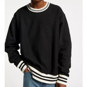 China Cotton French Terry Fleece Plain Crew Neck Sweatshirt Crop Oversize Anti Wrinkle on sale