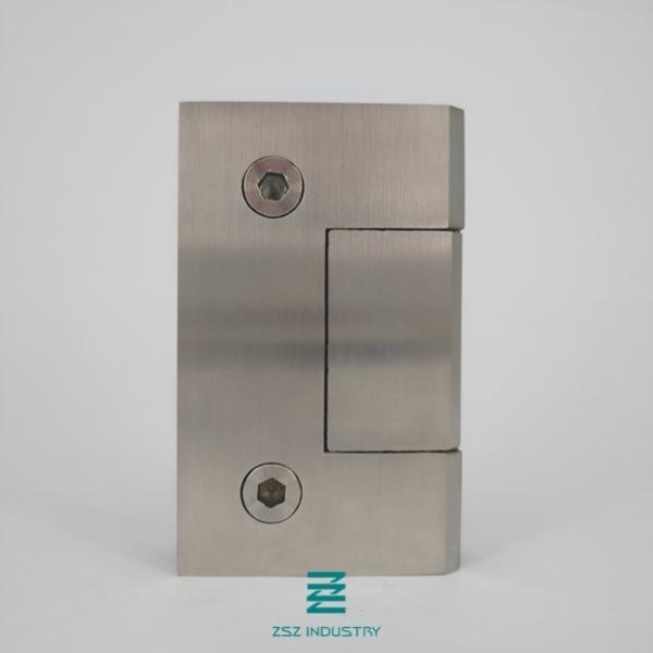 Middle Flat Shape Stainless Steel Glass Door Hinges Wall Mounting Easy