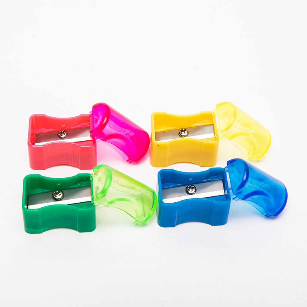 Yellow Red Blue 65Mn Handheld Pencil Sharpener Children
