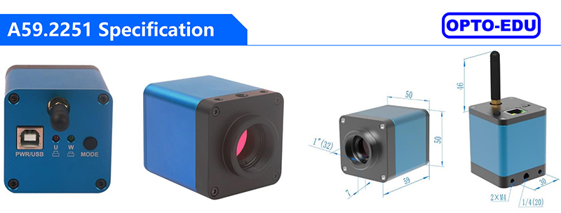 OPTO-EDU A59.2251 WIFI+USB2.0 Digital Microscope Camera