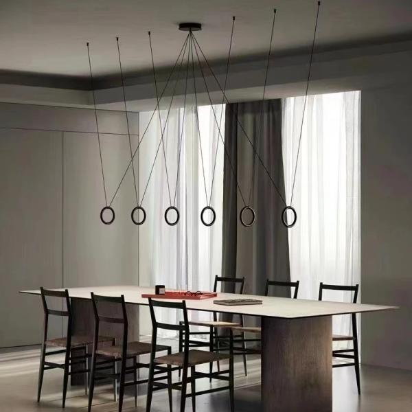 Italian Designer Metal Circular Ring Lamp Restaurant Bar Studio Creative Ring