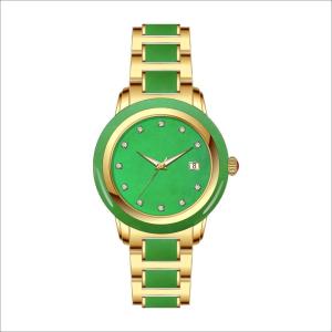 China Japanese Movt 10ATM Analogue Wrist Watch ODM Ceramic Quartz Jade wholesale