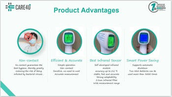 30 dB Body Non Contact Ir Thermometer Gun CARE4U Handheld