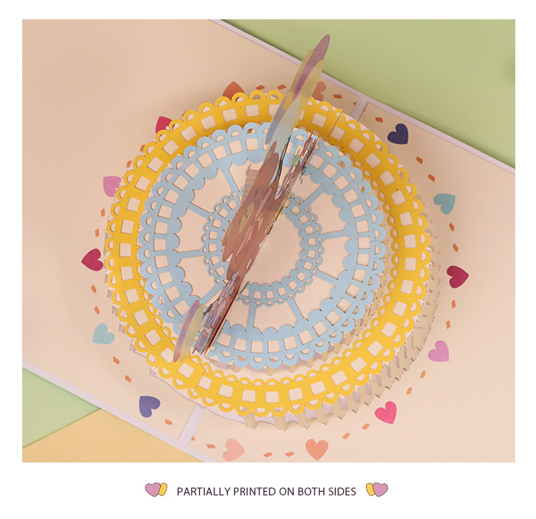 Laser Cut 3d Gift Pop Greeting Cards Cartoon Bear Birthday Cake