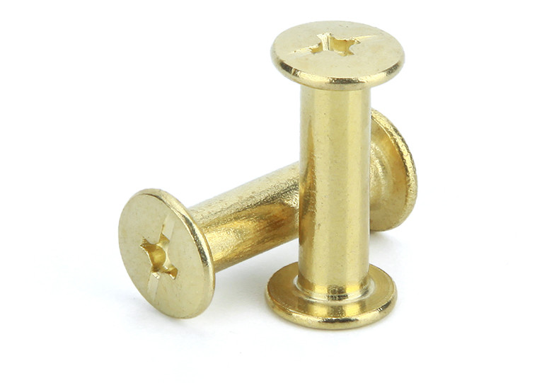 Yellow Brass Big Flat Head Butt Screws Book Photo Chiago Screws Chicago Binding Screws