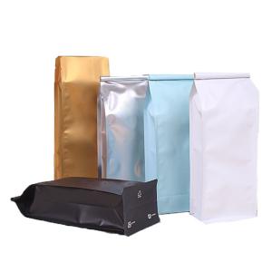 China Resealable Recycle Coffee Bean Flat Bottom Gusset Bags wholesale
