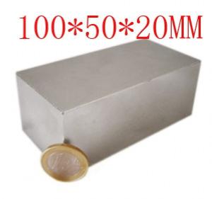 China N52 Grade Large Block Neodymium Strong Magnet 100x50x20mm wholesale