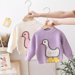 China Unisex 1M Children'S Sports Shirts White Long Sleeve Pullover Cartoon Duck wholesale