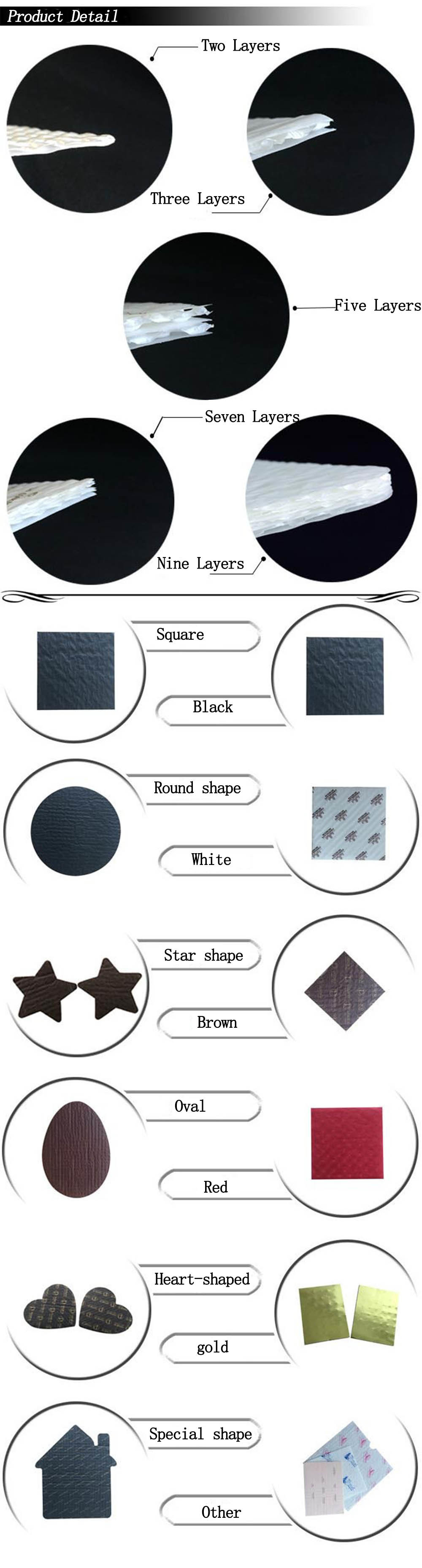 Shockproof Heart Shape Paper Cushion Pad Logo Printed Wood Pulp