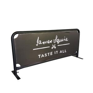 China Outdoor 200*90cm Coffee Shop Barriers Silk Screen Printing PVC Cloth Restaurant Equipment wholesale