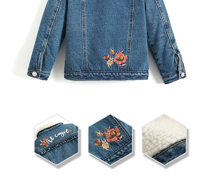 Fashion Casual Kids Denim Clothes Girls Denim Jackets With Sherpa Lining
