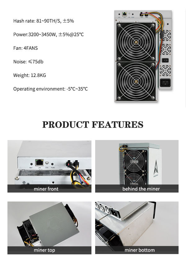 3200W~3420W BTC Canaan Avalon Miner A1246 81T 83T 85T 87T 90T