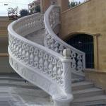White Marble Stair Balusters Handrail Luxury Spiral French Balcony Railing