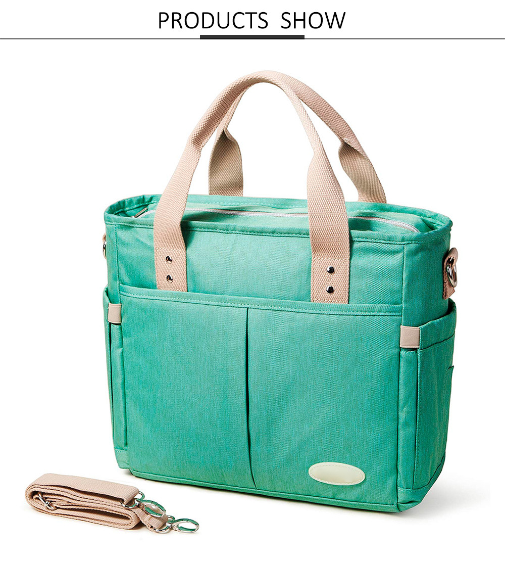 Women Pure Color Insulated Lunch Box With Detachable Shoulder Strap
