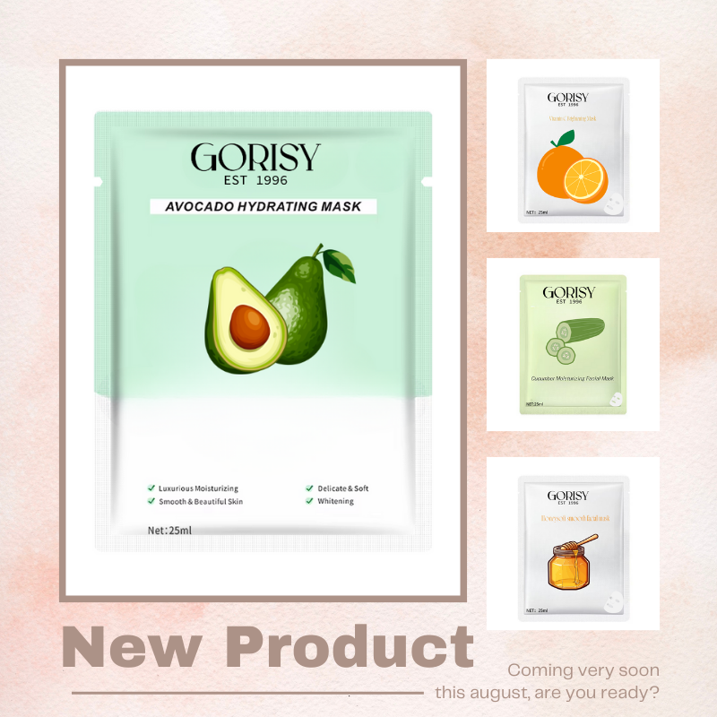 Private Label Organic Cosmetic Vitamin C Sheet Mask Moisturizing Korean Facial Mask for Dry or Oily Skin Crystal Material