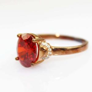 China Rose Gold Plated Sterling Silver Red Cubic Zircon Ring (R251) wholesale