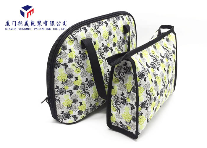 Fashionable Ladies Hand Canvas Cosmetic Bag 19cm Height Rectangle Shape