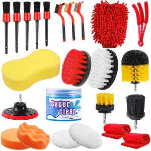 China 24 Pcs Auto Detailing Brush Waxing Sponge Washing Interior Exterior wholesale