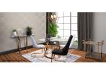 Chrome Metal Frame 10KGS 99*48*62cm PU Leather Dining Chair