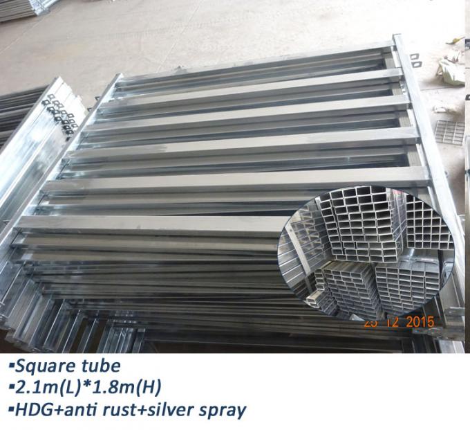 Oval Pipe Cattle Yard Panel Fencing Heavy Duty For Farm , Silver Painted Surface