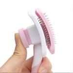 Pink Dog Self Cleaning Pet Grooming Brush Automatic Cat Hair Removal Comb