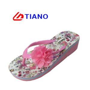 China Full Printed Beach Girls 30-35 Eva Footbed Flip Flops wholesale