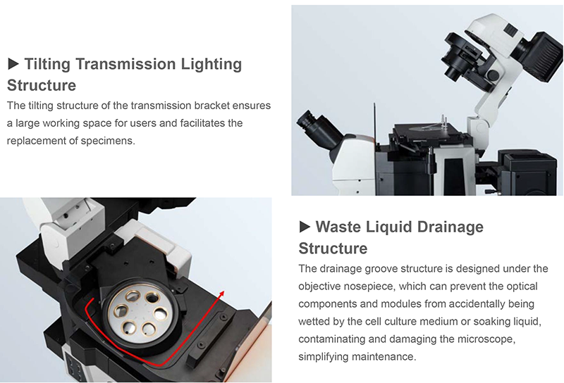Opto Edu A16.0960 Research Level Inverted Fluorescent Microscope Motorized Nosepiece Condenser