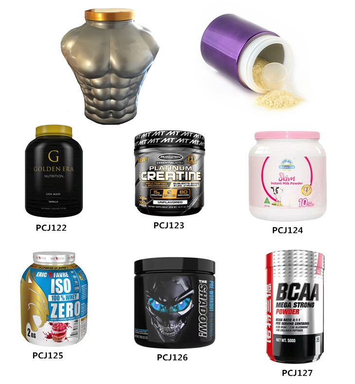 Empty Muscle Shape Protein Powder Storage Tub 5L Plastic Supplement Bottles
