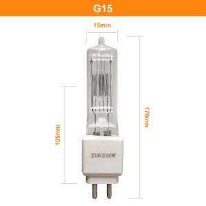 China 2000w Bi Pin Halogen Bulb 230v 50000 Lumen G15 wholesale