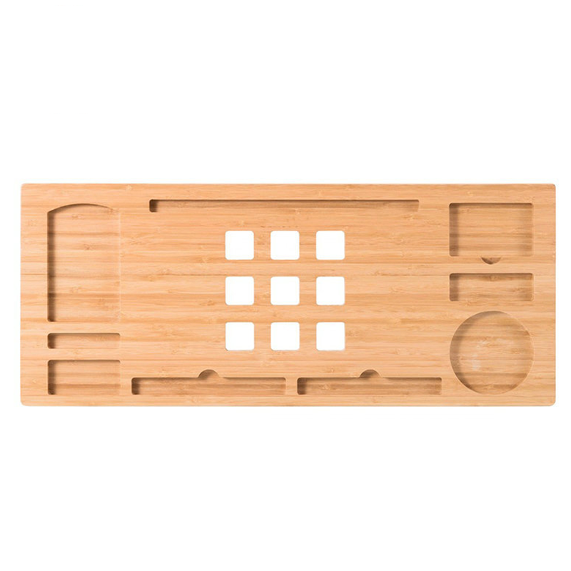 Custom Logo Natural Bamboo Computer Stand in 60x25x6cm for Modern Luxury Design