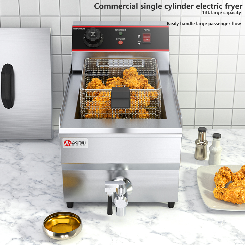 Industrial Hotel Restaurant Supplies 13L Electric Deep Fryer Silver with 1 Tank 1 Basket