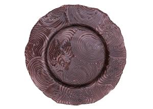 China Irregular Vintage Embossed Glass Charger Plates 32cm ODM wholesale