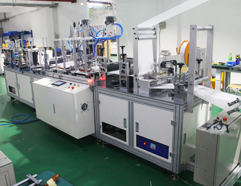 Ultrasonic 10KW Face Mask Making Machine , Multifunctional Mask Production Line